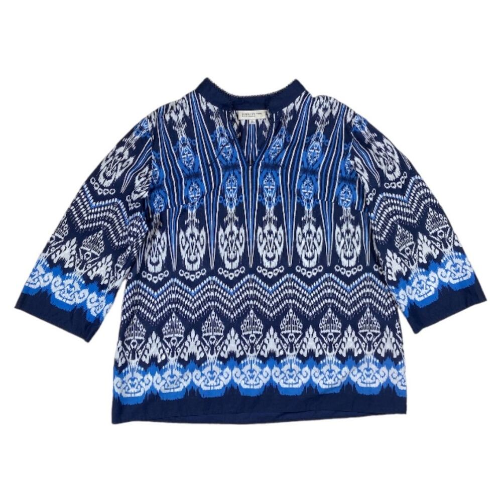 Jones New York Blue Short Sleeve Top | Size 2X